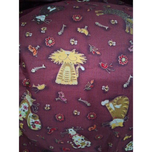 Vintage Makower UK Fabric " Fancy Cats" Extra Large Piece "92x"44 - Picture 1 of 4